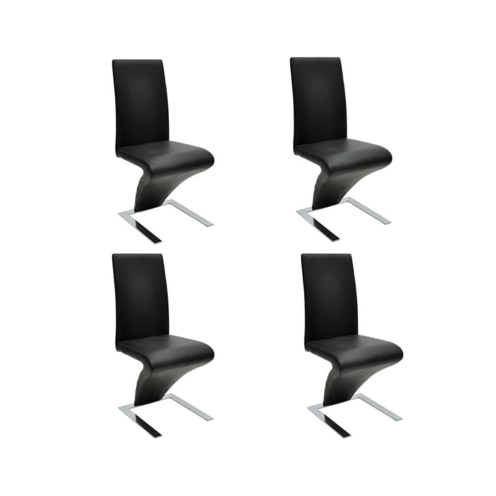 Petromila vidaXL Jedálenské stoličky 4 ks, čierne, umelá koža